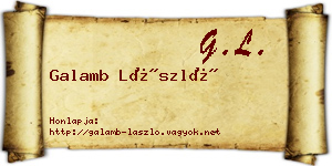 Galamb László névjegykártya