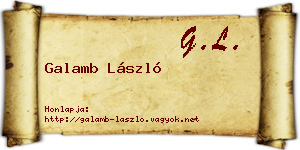 Galamb László névjegykártya